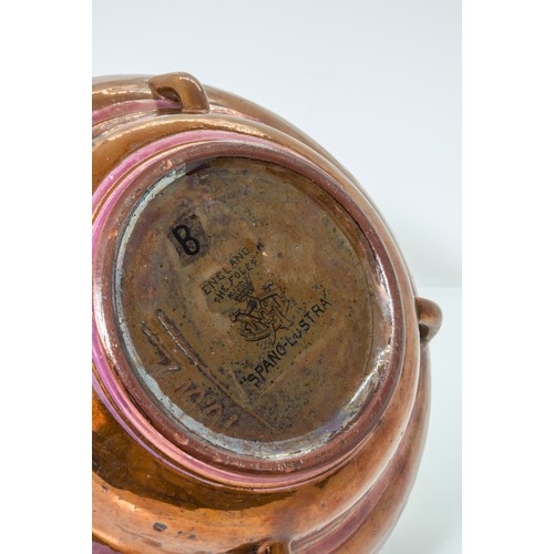 1025 - A FOLEY 'SPANO LUSTRA' VASECirca 1900, with copper lustre and floral decoration, 15cms