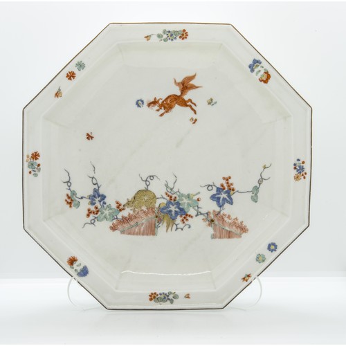 1036 - A MEISSEN KAKIEMON STYLE OCTAGONAL PLATECirca 1725, 28cms wide