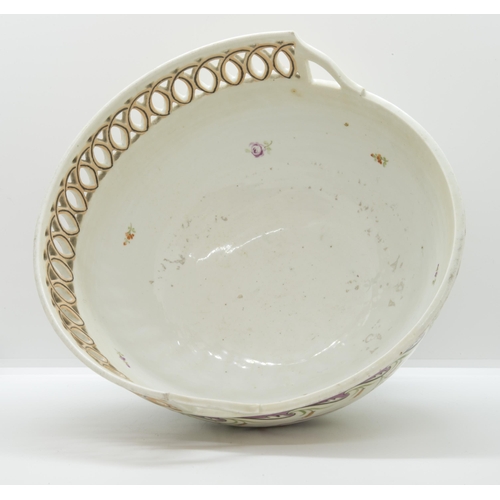 1051 - A EUROPEAN HALF GALLERIED PUNCH BOWL18th century, decorated in the French taste, 26th