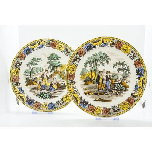 1060 - TWO FRENCH CREAMWARE PLATESCirca 1820, 21,5cms wide