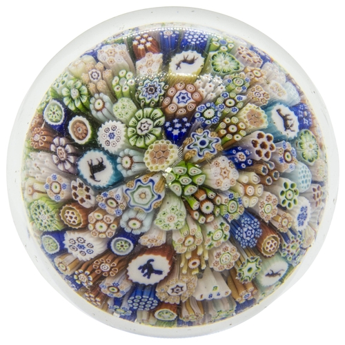 1241 - A BACCARAT MILLEFIORI PAPERWEIGHT DATED 1848With animal and devil canes, 7cms wide