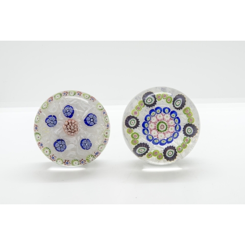 1245 - TWO TUMBLED MUSLIN PAPERWEIGHTS19th century, largest 6.5cms