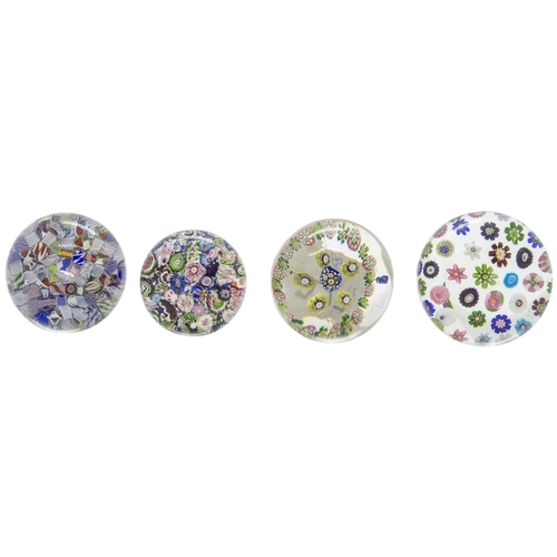 1247 - FOUR PAPERWEIGHTS19th century, largest is 8cms