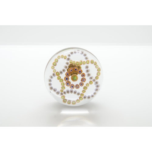 1249 - A BACCARAT PAPERWEIGHT19th century, with twin entwinned garlands and Baccarat lable to verso, 7cms w... 