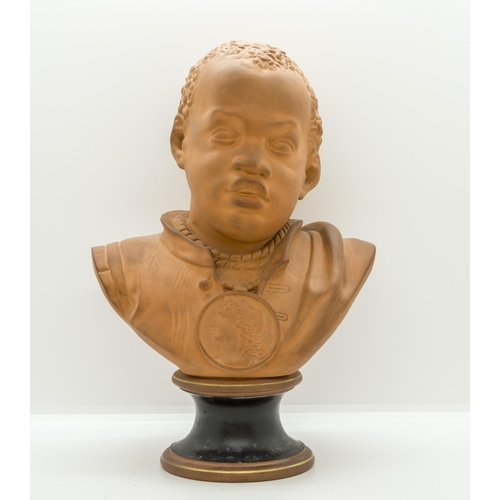 1071 - AFTER JAN CLAUDIUS DE COCK, A TERRACOTTA BUST OF A YOUNG AFRICAN19th century, possibly Giusiniani Na... 