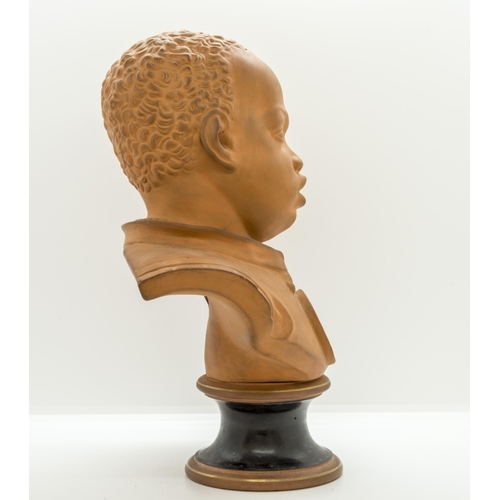 1071 - AFTER JAN CLAUDIUS DE COCK, A TERRACOTTA BUST OF A YOUNG AFRICAN19th century, possibly Giusiniani Na... 