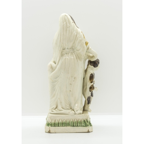 1073 - A STAFFORDSHIRE FIGURE OF CHARITY IN PRATT COLOURSCirca 1800, 24cms high