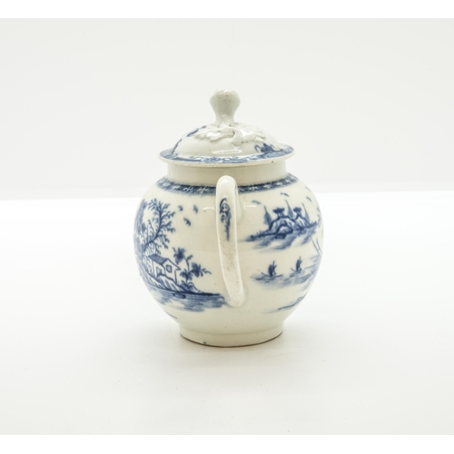 1081 - A WORCESTER MINIATURE TEAPOTCirca 1760, 10cms high