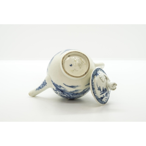 1081 - A WORCESTER MINIATURE TEAPOTCirca 1760, 10cms high