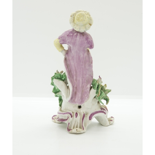 1104 - AN EIGHTENTH CENTURY FIGURE, PROBBALY BOWCirca 1760, 15cms high