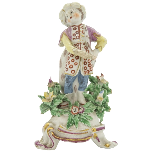 1104 - AN EIGHTENTH CENTURY FIGURE, PROBBALY BOWCirca 1760, 15cms high