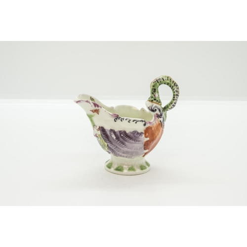 1114 - A WORCESTER DOLPHIN EWER SAUCE BOATCirca 1760, 8.5cms high