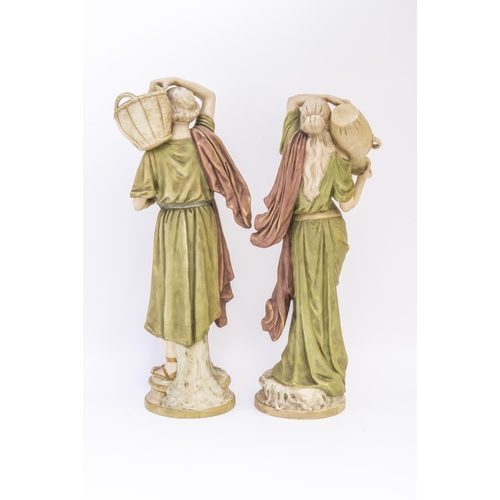 1115 - A PAIR OF ROYAL DUX FIGURES 884 AND 88520th century 44cms high