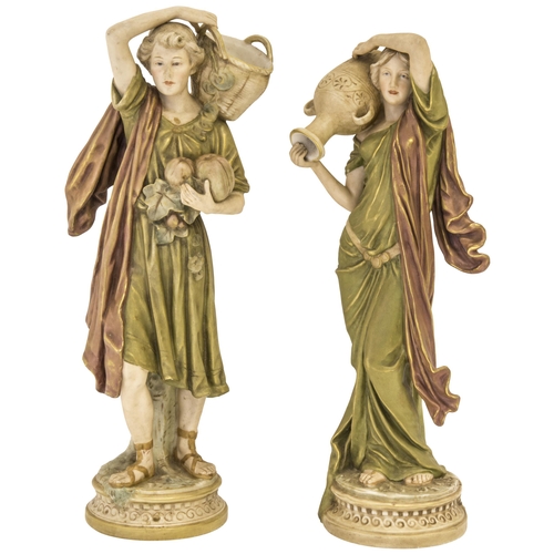 1115 - A PAIR OF ROYAL DUX FIGURES 884 AND 88520th century 44cms high