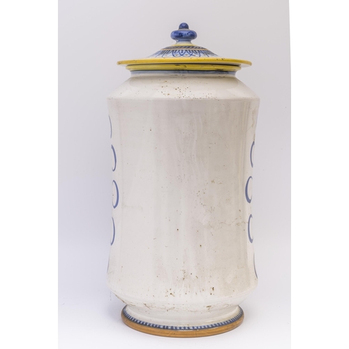 1117 - A 20TH CENTURY DRUG JAR AND COVER44cms high