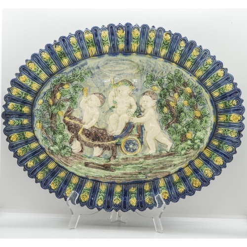 1124 - MANNER OF BERNARD PALLISSY17th century or later, the infant Bacchus riding a cart pulled by a goat, ... 