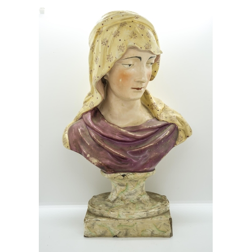 1127 - A LARGE BUST OF THE MADONNA, POSSIBLY ENOCH WOODCirca 1800, 38cms high