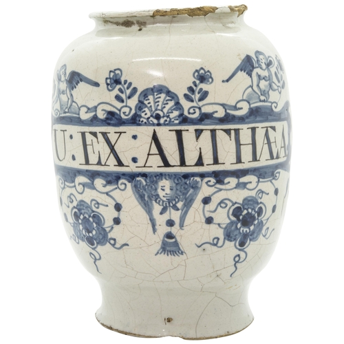 1132 - A DELFT DRUG JAR18th century, 