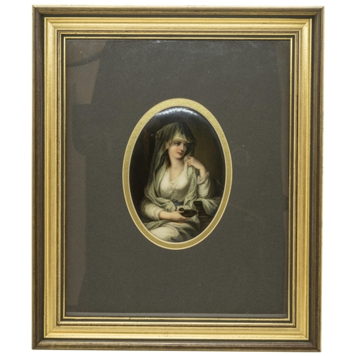 1147 - A PLAQUE 'PORTRAIT OF A LADY AS A VESTAL' AFTER ANGELICA KAUFMANN19th century, plaque is 12cms