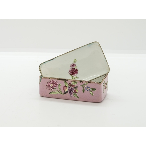 1914 - AN ENAMEL BODKIN CASE19th century together an unmounted snuff box, bodkin is 12cms