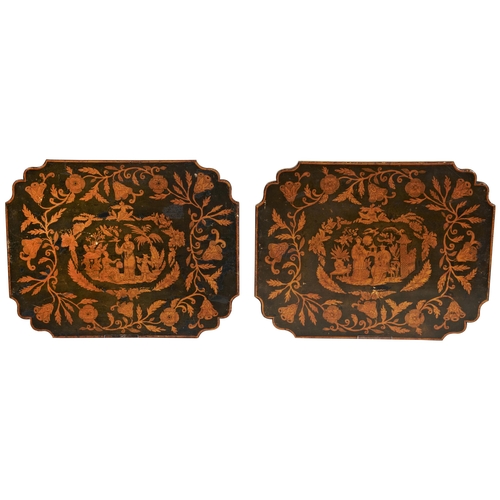 1738 - A PAIR OF REGENCY PENWORK FACE SCREENSCIRCA 1820formerly part of polescreens39cm wide, 30cm high... 