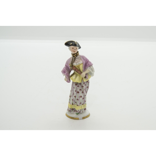 1166 - A MEISSEN FIGURAL SCENT BOTTLE19th century, 8cms high