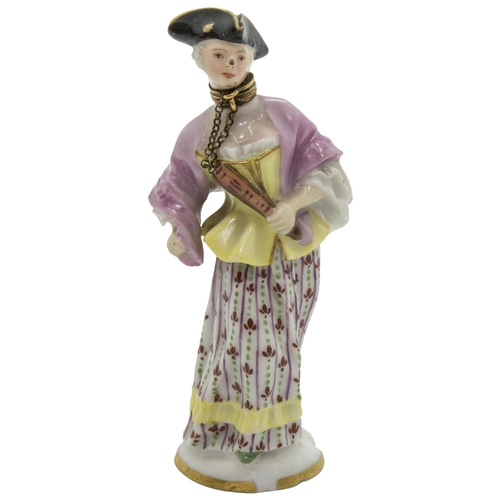 1166 - A MEISSEN FIGURAL SCENT BOTTLE19th century, 8cms high