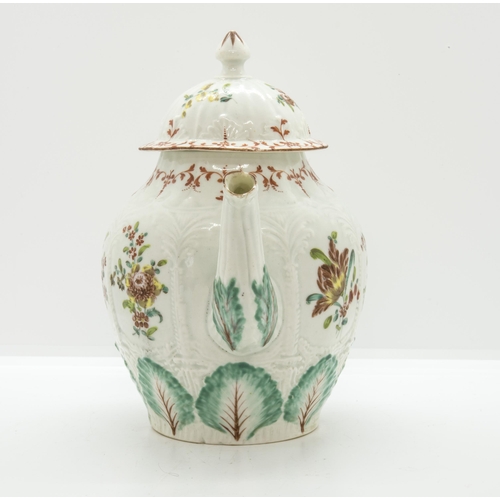 1172 - A SETH PENNINGTON LIVERPOOL 'PALM TREE' TEAPOTCirca 1755, 19cms high