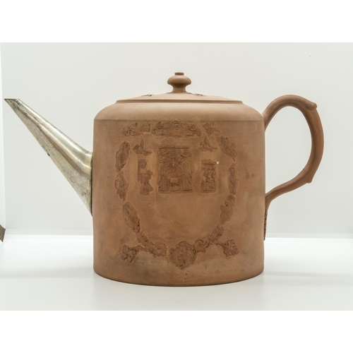 1179 - A STAFFORDSHIRE REDWARE PUNCH POTCirca 1755, 30cms wide