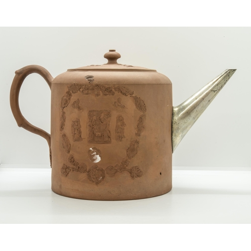 1179 - A STAFFORDSHIRE REDWARE PUNCH POTCirca 1755, 30cms wide