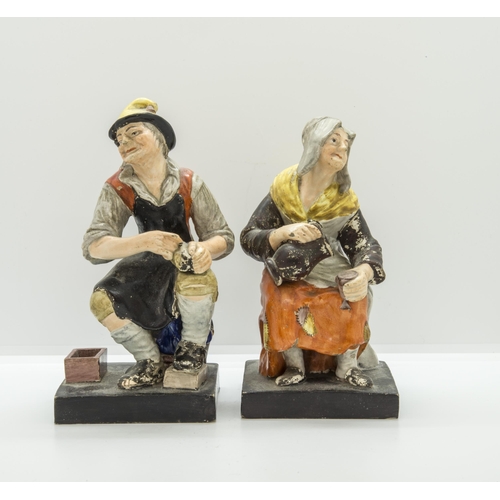 1181 - ENOCH WOOD A PAIR OF FIGURES OF JOBSON AND NELLCirca 1800, impressed '27', 17cms high