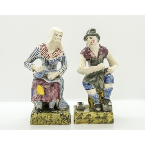 1182 - A PAIR OF FIGURES: JOBSON AND NELLCirca 1830, 18cms high