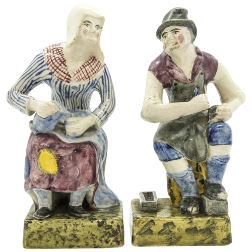 1182 - A PAIR OF FIGURES: JOBSON AND NELLCirca 1830, 18cms high