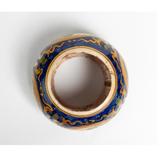 1190 - A RARE AND UNUSUAL ITALIAN MAIOLICA LANTERNDERUTA, 16TH CENTURYof compressed ovoid form, in a fitted... 