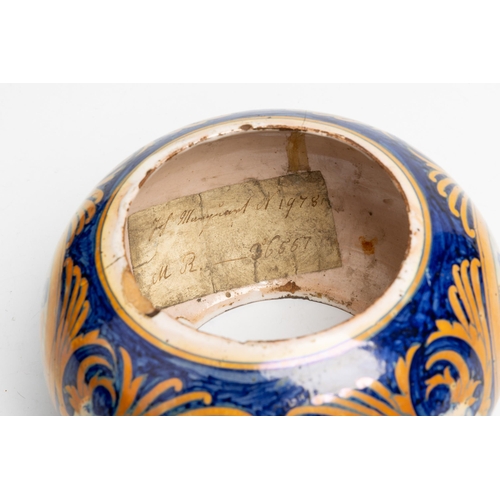 1190 - A RARE AND UNUSUAL ITALIAN MAIOLICA LANTERNDERUTA, 16TH CENTURYof compressed ovoid form, in a fitted... 