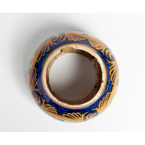 1190 - A RARE AND UNUSUAL ITALIAN MAIOLICA LANTERNDERUTA, 16TH CENTURYof compressed ovoid form, in a fitted... 