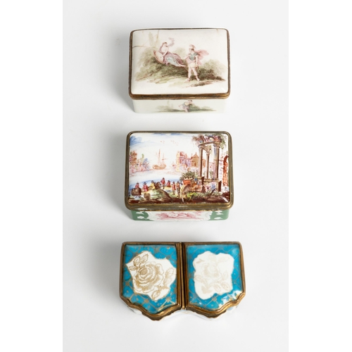 1936 - A GERMAN ENAMEL BOXCIRCA 17706.6cm wide; together with TWO FURTHER CONTINENTAL ENAMEL BOXES, 18TH / ... 