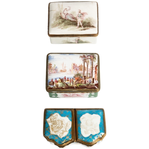 1936 - A GERMAN ENAMEL BOXCIRCA 17706.6cm wide; together with TWO FURTHER CONTINENTAL ENAMEL BOXES, 18TH / ... 