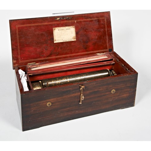 1948 - A SWISS MUSIC BOX BY NICOLE FRERES, GENEVALATE 19TH CENTURYplaying six airs on a single 33cm cylinde... 