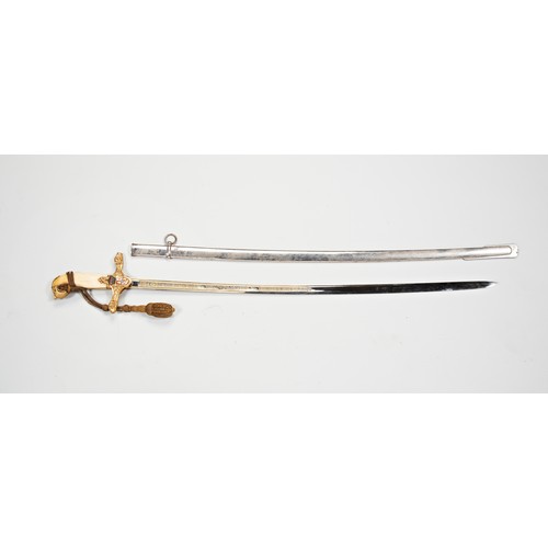 614 - A GOOD SPANISH PRESENTATION SWORD the finely decorated blade with the legend ‘The Mercantile Circle ... 