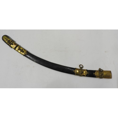 650 - S. BRUNN, CHARING CROSS, LONDON; A GOOD OFFICERS FISHSKIN COVERED SWORD SCABBARD WITH GILT MOUNTS.69... 