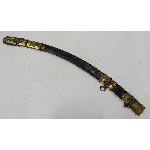 650 - S. BRUNN, CHARING CROSS, LONDON; A GOOD OFFICERS FISHSKIN COVERED SWORD SCABBARD WITH GILT MOUNTS.69... 