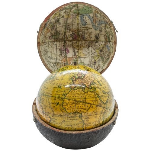 1455 - A NEWTONS NEW AND IMPROVED TERRESTRIAL GLOBE, published Jan 1st 1817, in aspherical fish skin case, ... 