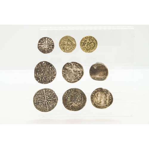 284 - A HENRY VI ANNULET ISSUE GROAT, A HENRY II SILVER GROS (pierced for suspension) and seven other hamm... 