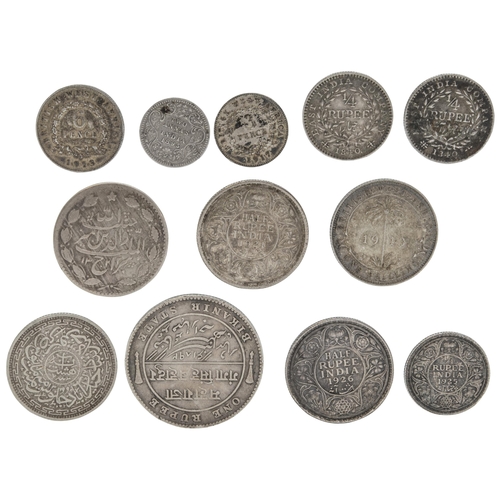 287 - AN EAST INDIA COMPANY 1840 ¼ RUPEE MADRAS, another, a Bikaner State 1 Rupee Ganga Singh and v... 