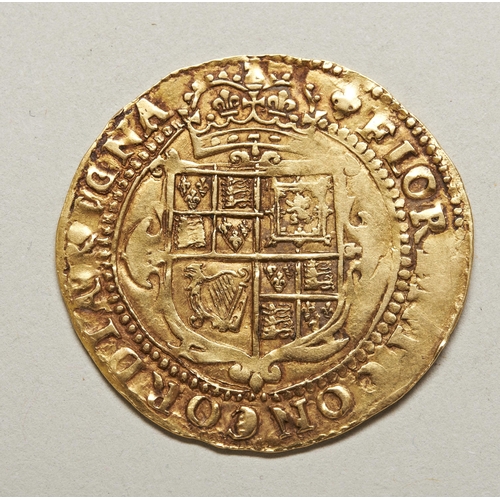 291 - A CHARLES I GOLD UNITE, first bust of King facing left with value XX (Twenty Shillings) reverse with... 