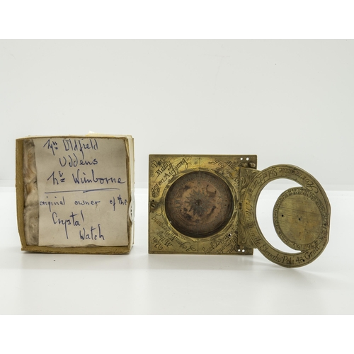 1462 - AN 18TH CENTURY EQUINOCTIAL POCKET SUNDIAL SIGNED A. VOGLER and another period equinoctial          ... 