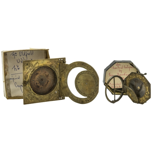 1462 - AN 18TH CENTURY EQUINOCTIAL POCKET SUNDIAL SIGNED A. VOGLER and another period equinoctial          ... 