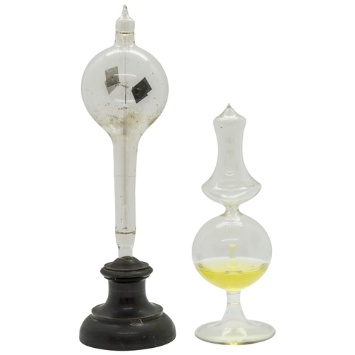 1477 - A CROOKES RADIOMETER OR LIGHT MILL, early 20th century, and a glass alcohol ‘boiler’ bulb ‘thermomet... 