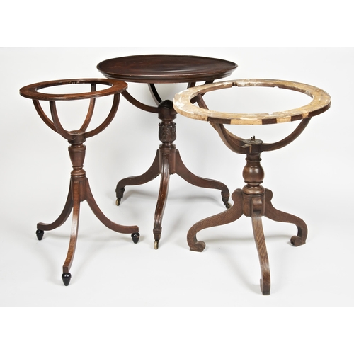 1489 - AN EARLY 19TH CENTURY GLOBE STAND WITH TRIPOD BASE (Distressed), a globe stand now remodelled as a t... 